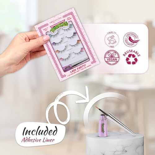 Profusion TMNT 4 Pairs Colored False Eyelashes with Adhesive