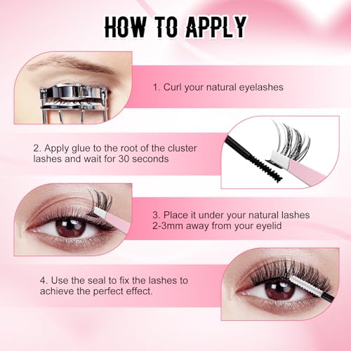 FADLASH D-Curl Eyelash Clusters 371PC Wispy Lash Extensions