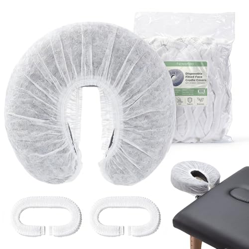 Thicken & Ruffle Edge Disposable Face Cradle Covers 100pcs for Massage & Spa