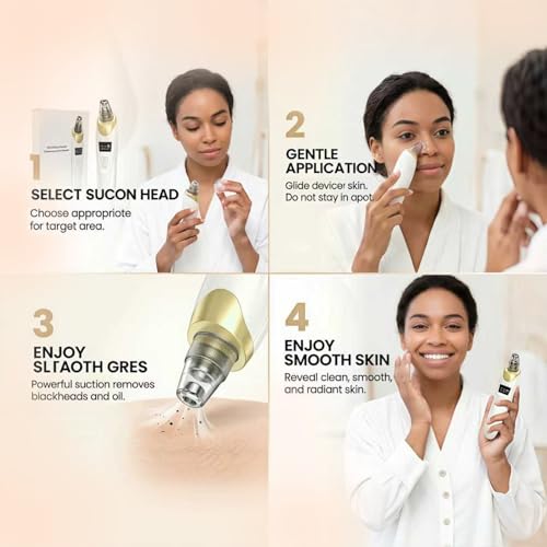 Echtur Electric Blackhead Remover with 5 Suction Heads
