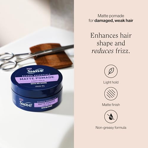 Suave Barber Essentials Men's Hair Pomade Light Hold Matte