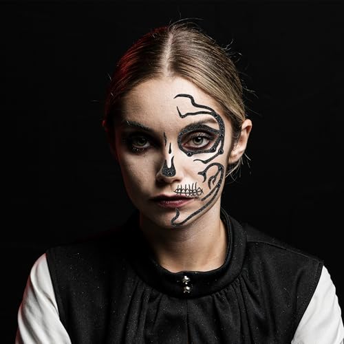 Parma77 Skeleton Accessories Skull Face Stick On Skeleton Face Stickers Gems Halloween Face Jewels Makeup for Women