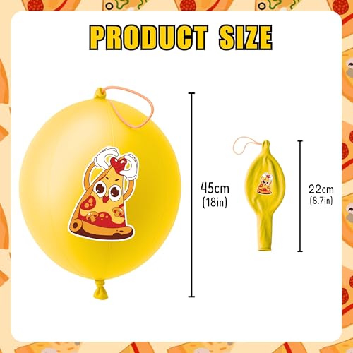 72 PC Pizza Party Favors Set - Tattoos & Punch Balloons