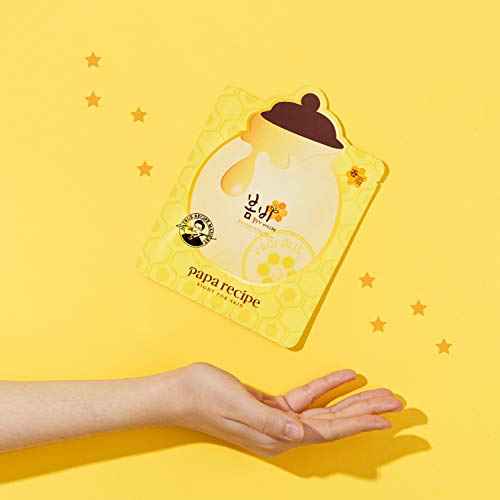 Papa Recipe Bombee Honey Mask Pack 25g * 10 sheets - Sheet Mask, Facial Skin Care, Deep Moisturizing Serum for Dry Skin - Korean Skin Care, K-Beauty, Ampoule Solidified, For radiant skin