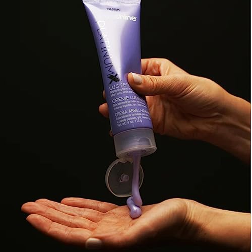 RUSK PlatinumX Lusterizer, Salon Formula Styling Cream to Boost Shine, Eliminate Brass, and Fight Frizz, 4 oz