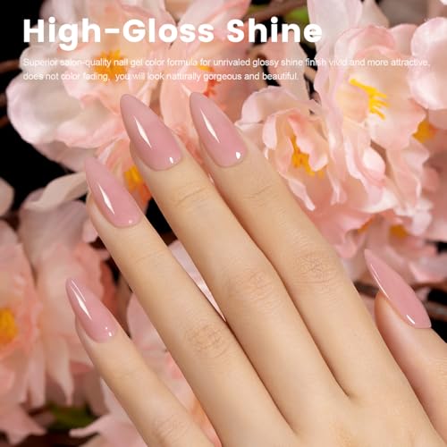 RARJSM Nude Sheer Jelly Gel Nail Polish - Neutral Mauve Pink (15ml)