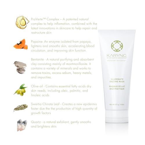 KARYNG Illuminate Enzyme Mask, Papaya Enzyme Face Mask, Illuminating Anti Aging Face Mask, Brightens and Smooths Skin and Brightening Wash Off Facial Mask, 4.5oz
