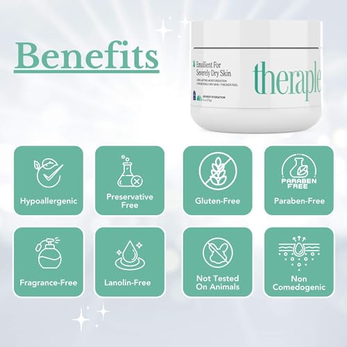 Theraplex Emollient - Long Lasting Skin Barrier Protection for Severe Dry Skin, No Parabens or Preservatives, Noncomedogenic and Hypoallergenic, Dermatologist Recommended