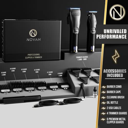 Novah Professional Cordless Hair Clippers for Men | Barber Kit