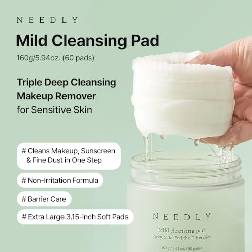 NEEDLY Gentle Cleansing Pad for Sensitive Skin – Makeup Remover & Barrier Care (60 Pads)