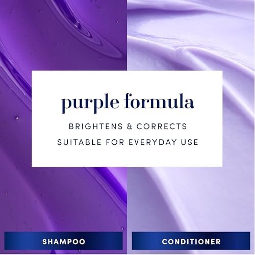 Hair Biology Purple Shampoo & Conditioner Set for Grey Hair, 12.8 Fl Oz