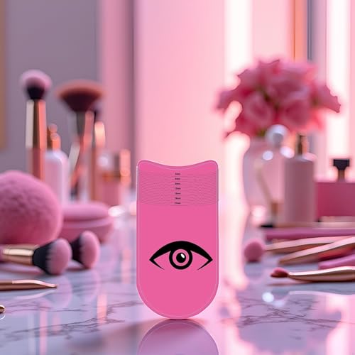 3Pcs Eyelash Ruler,Eyelash Stencils Ruler for Measure Eyelashes Length Curling Degree Ruler Eyebrow Lash Measuring Tool Beauty Tools(Pink)