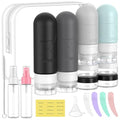 ME.FAN 18-Pack TSA Approved Travel Bottles Set - Silicone Squeezable Containers for Toiletries