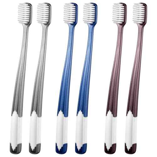 Fregum 8811W Extra Soft Toothbrushes for Adults, Periodontist Design Tapered Bristles for Sensitive Teeth and Receding Gums, 6 Count