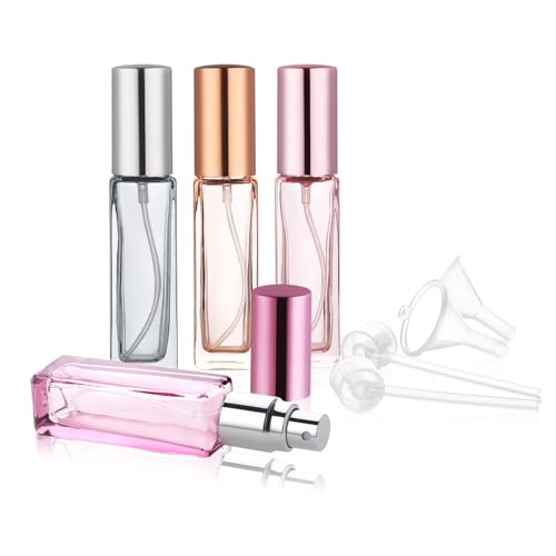 YOCASII 10ml Glass Travel Perfume Bottles - Refillable & Leakproof (4PCS)