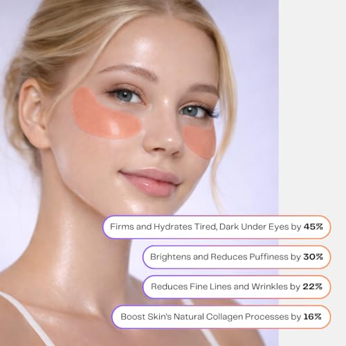 Collagen Under Eye Mask Patches (Anti-Aging + Firming 20 Pairs) with Niacinamide + Peptides - Anti-Aging, Fine Lines, Wrinkles, Dark Circles, Puffy Eyes, Under Eye Bags - Gifts - K Beauty