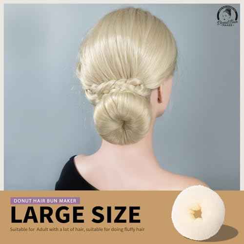 Teenitor 4pcs Hair Bun Shaper Set with Extra-large, Large, Medium, Small Donut Hair Bun Maker, 20pcs Large Bobby Pins, Cream Color