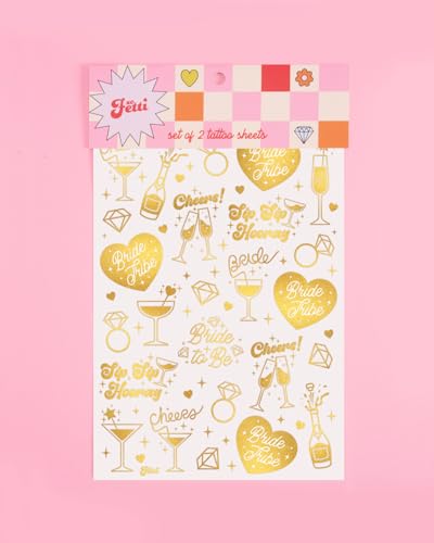 Gold Bachelorette Temporary Tattoos, 54 Metallic Party Favors