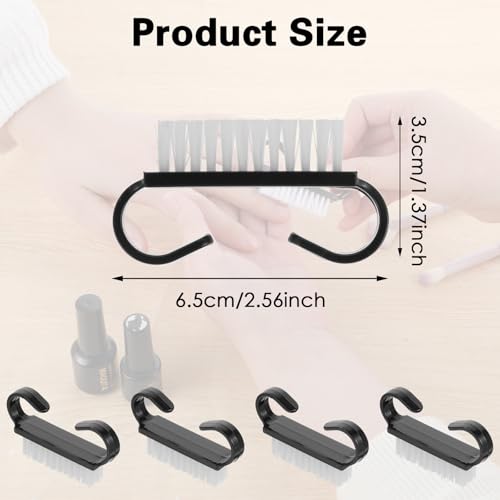 20-Pack Nail Brush Cleaner Set - Ergonomic Black Nylon Brushes