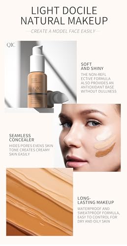 QIC Waterproof Matte Liquid Foundation - Oil Control & Hydrating