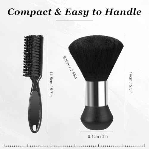 Barber Brush Neck Duster - Essentials Barber Accessories and Cleaning Supplies for Barber Shop - Neck Duster Brush for Professional Hair Stylists - Barbers Duster Tool for Salon Stations(2 pcs)