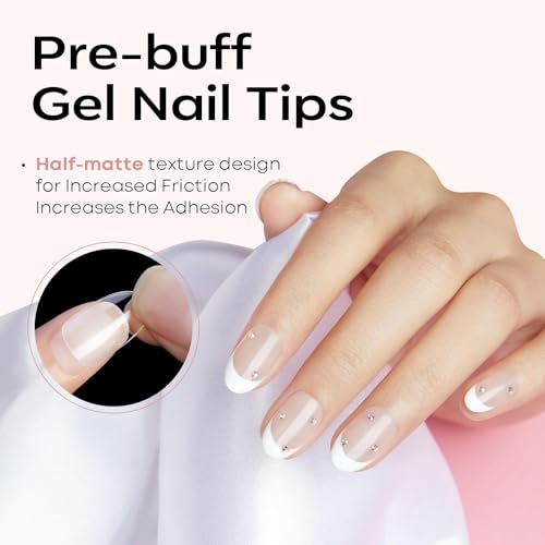 Modelones Half Matte Oval Nail Tips - 510Pcs Gel Extension Kit