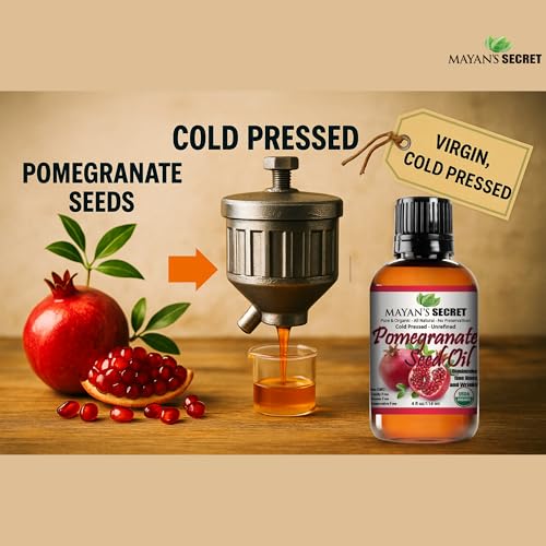USDA Certified Organic Pomegranate Seed Oil for Skin Repair -Glass Bottle Cold Pressed and Pure Rejuvenating Oil for Skin, Hair and Nails 1oz