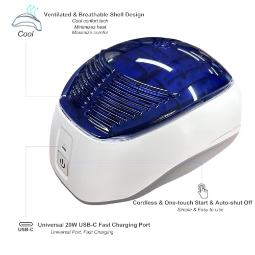 iHelmet Laser Hair Growth System - FDA Cleared Red Light Therapy Helmet for Hair Regrowth