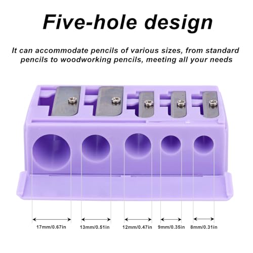 5-Hole Cosmetic Pencil Sharpener 2-Pack with Lid for Eyeliner & Lip Liner