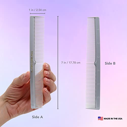 Allegro Combs 420 Hair Stylist Barbers Cutting Combs Beard Comb Mustache Mens Women Toddler Boys Braiding Hair Parting Usa 3 Pc. (Gray)