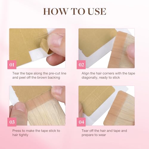 Hair Extension Tape - Double Sided Adhesive, 72pcs