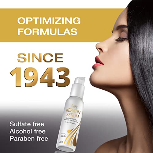 Vitamins Keratin Protein Hair Serum - Anti Frizz Control Repair Treatment for Frizzy Dry Damaged Hair - Heat Protectant Complex for Shine & Gloss