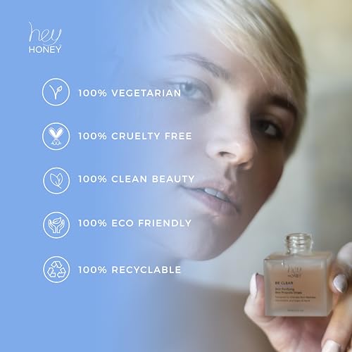 Hey Honey Skincare Be Clear Skin Purifying Bee Propolis Drops Serum | Designed To Alleviate Skin Redness, Discomfort, Blemishes & Acne | 1 Oz