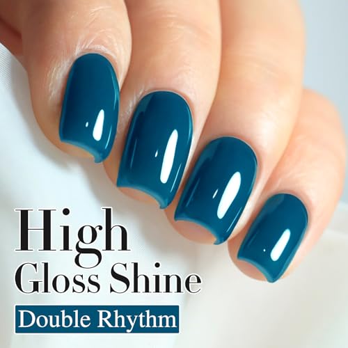 Double Rhythm Lake Blue Gel Polish 15ml – Same Color Same Bottle, Soak-Off DIY Manicure