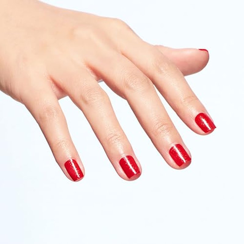 OPI Nail Lacquer Bright Red Shimmer Polish | 7-Day Chip Resistant