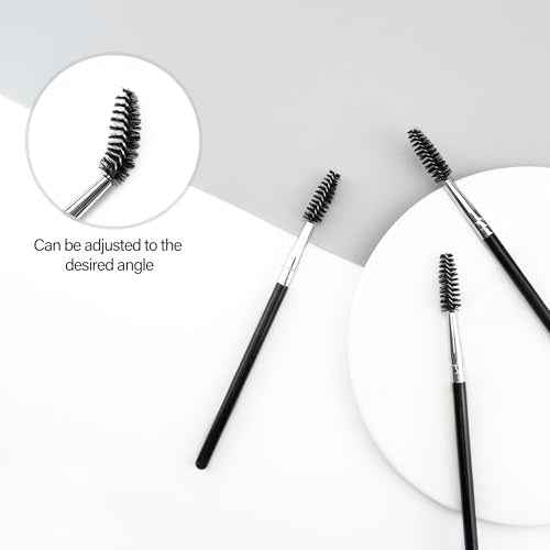 Quacc 3 PCS Eyelash Brush Portable Eye Brush Eyebrow Brush Reusable for Eyelash Extension Makeup, Lifting Eyebrow (Black)