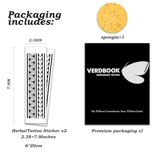 Waterproof Temporary Tattoos - 2 Sheet Kit, 7-15 Day Semi-Permanent Body Stickers