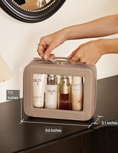 Popvibe Clear Makeup Bag Travel Cosmetic Organizer Large