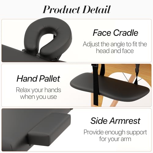 Portable Massage Table - Foldable Spa Bed with Adjustable Headrest
