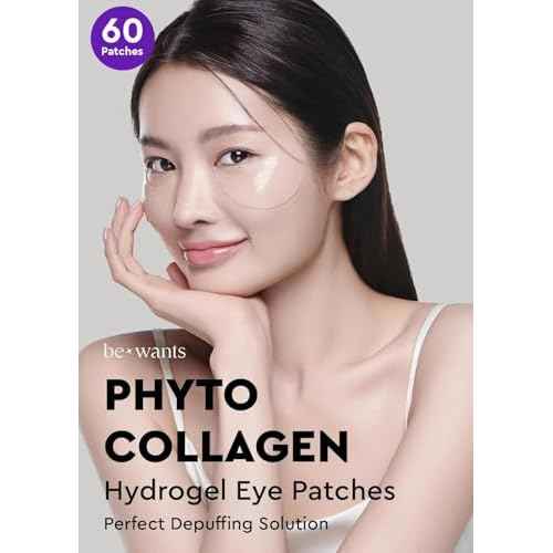 Bewants under eye patches for puffy eyes, Korean under eye mask with vegan collagen and 71.9% bamboo water, patches for dark circles and Cooling, 60 pieces