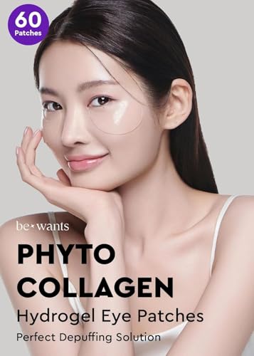 BE+WANTS Under Eye Patches for Puffy Eyes & Dark Circles, Collagen & Hyaluronic Acid, 60 Patches