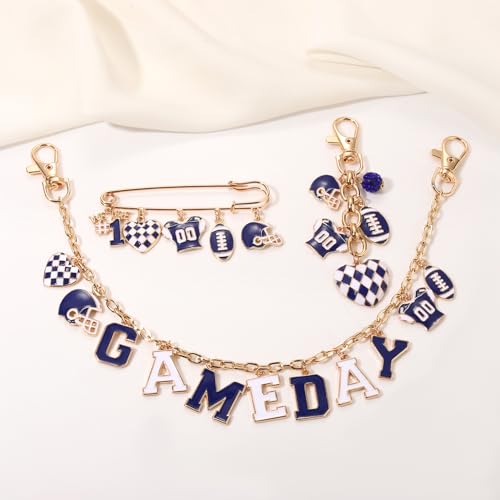 Football Bag Charms Keychain Set for Women & Men
