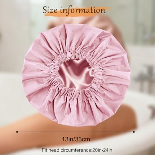 Satin Lined Shower Cap for Women | Waterproof Hair Protection