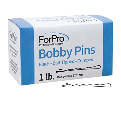 ForPro Professional Bobby Pins 400-Count Black 2" Ball-Tipped