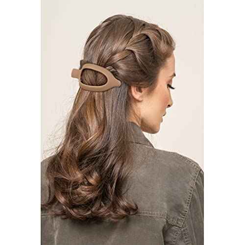 Flat Hair Clips for Thick and Thin Hair - Matte Large Alligator Clips, Duck Billed Barrettes, Neutral Hair Claw Clips for Women, 3Pcs