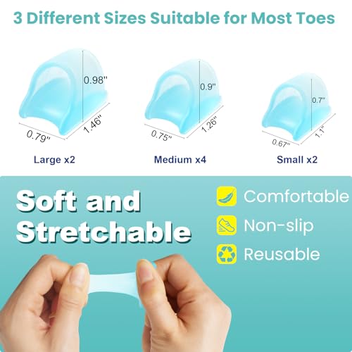 Hammer Toe Straightener Gel Splints for Men & Women - 8 Pcs, Reusable Toe Correctors