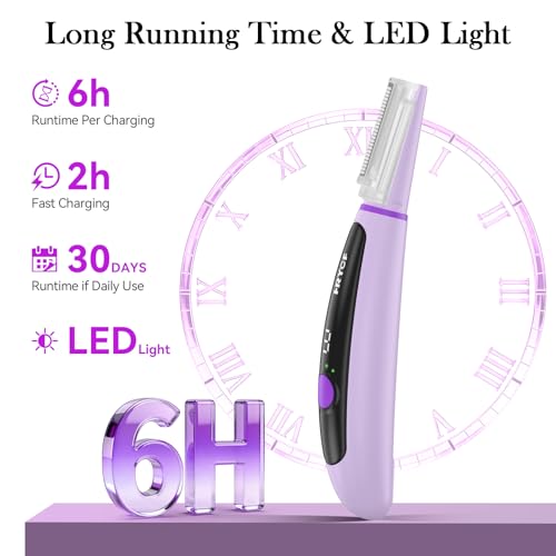 Sonic Dermaplane Razor for Women with LED Light & Eyebrow Trimmer