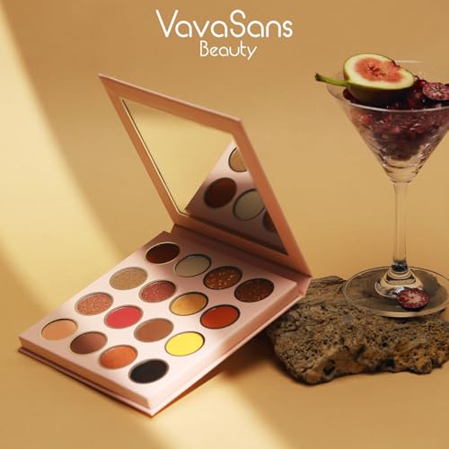 Sunset Blvd Eyeshadow Palette 16 Colors Brown Nude Earth Tone Matte Glitter Shimmer Eye Shadow Long Lasting High Pigmented Blendable Smokey Eyeshadow Powder Makeup