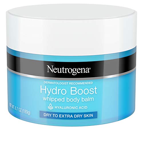 Neutrogena Hydro Boost Hydrating Whipped Body Balm with Hyaluronic Acid, Non-Greasy and Fast-Absorbing Balm for Dry to Extra Dry Skin, Paraben-Free, 6.7 oz