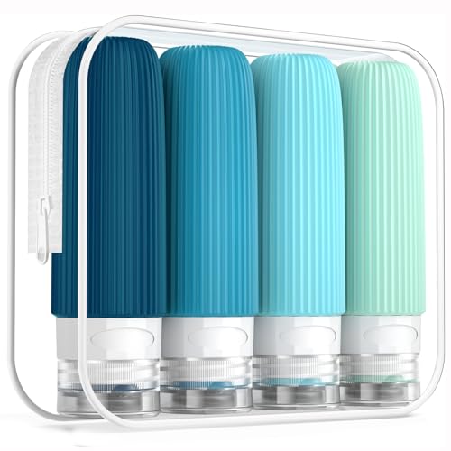 TSA Approved 3oz Travel Bottles, Leak Proof Silicone Set with Bag